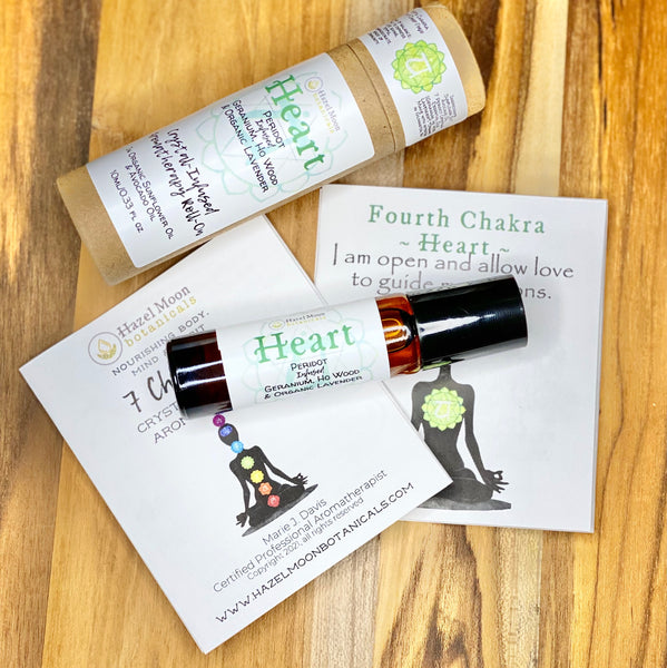 Heart Chakra Crystal-Infused Aromatherapy Roll On