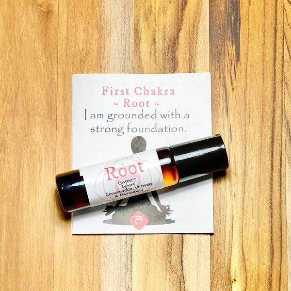 Root Chakra Crystal-Infused Aromatherapy Roll On